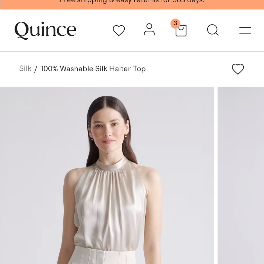 Quince Cream Silk Halter Top